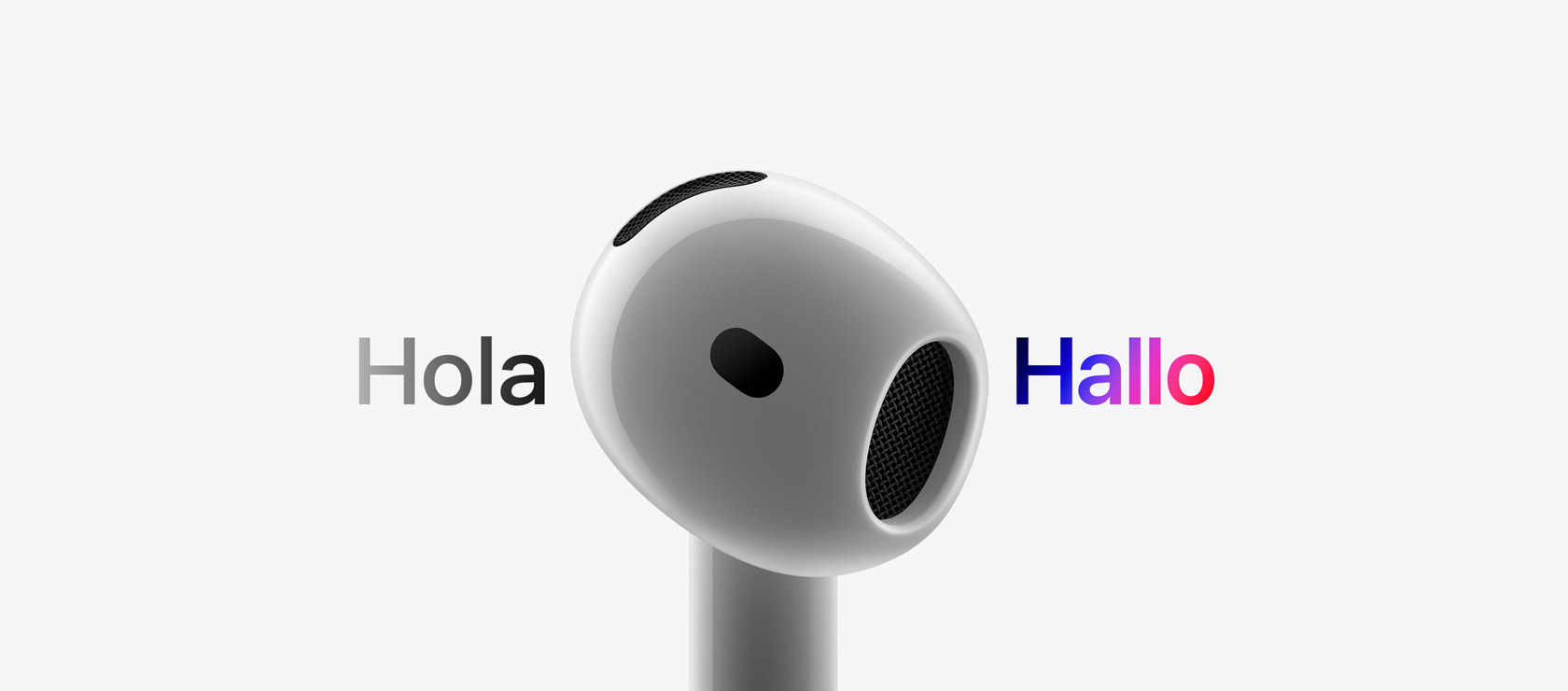 Bild von AirPods, die eine Sprache übersetzen