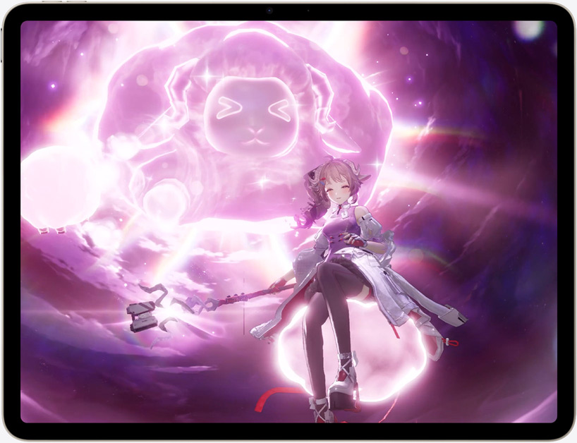 Una scena del videogioco d’azione Arknights Enfield su iPad Air