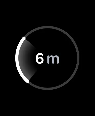 Precision Finding, white progress bar encircles estimated distance to misplaced iPhone