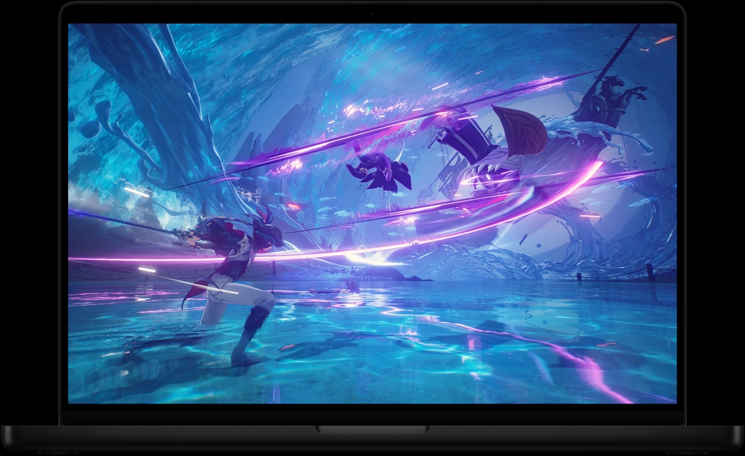 Screen of MacBook Pro of the video game Wuthering Waves