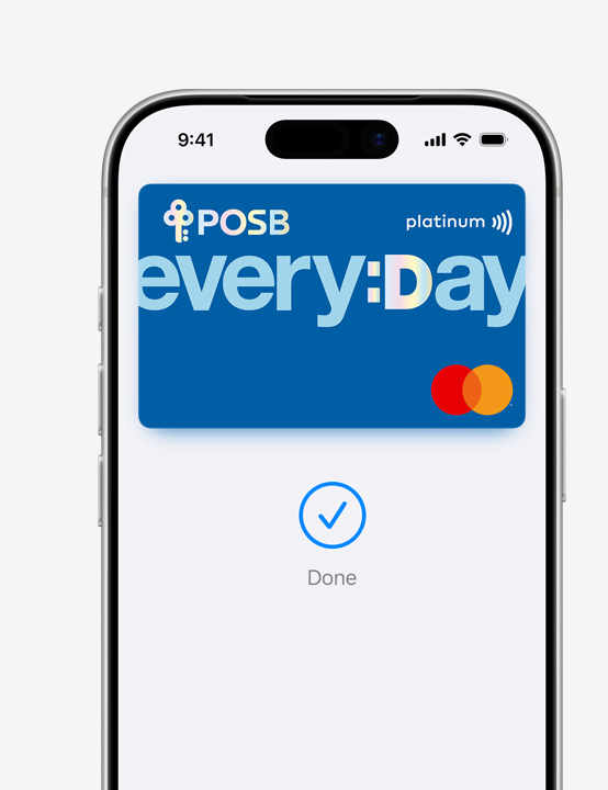 Partical iPhone screen display, showing Mastercard being used in Apple Pay