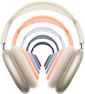 AirPods Max, audífonos over-ear, color morado, almohadillas, brazos telescópicos, diadema