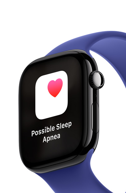 En notis om sömnapné visas i appen Sömnapné på en Apple Watch.