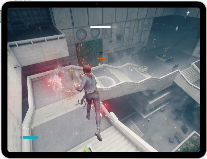 Gameplay scene on iPad Air, action video game Control