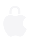 Logo Apple en forme de cadenas, le mécanisme est verrouillé pour illustrer la protection de la vie privée
