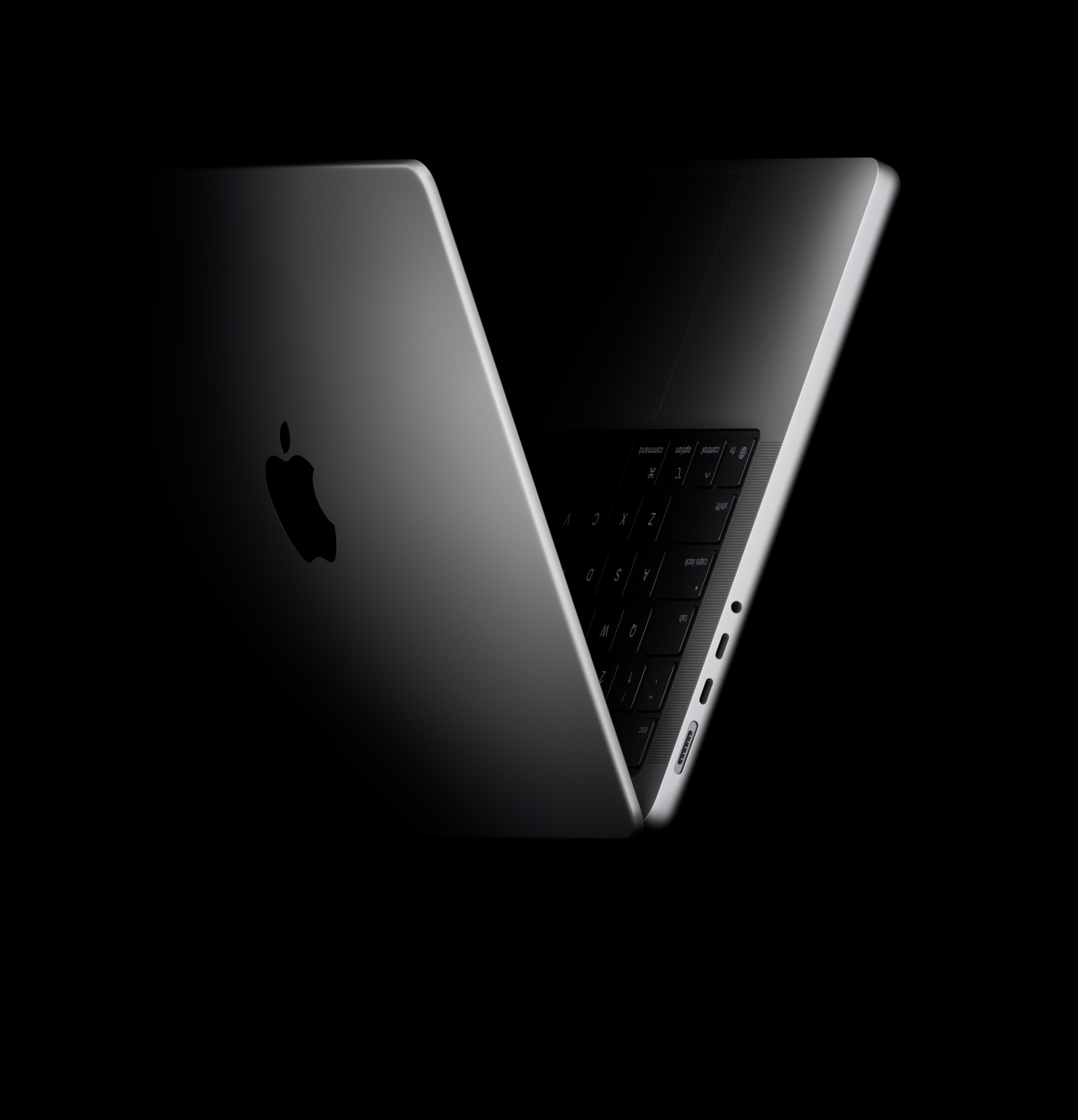 MacBook Pro animatsioon, V-kujulises paigutuses, viide M5 kiibile
